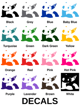 Panda Holding Gun Decals